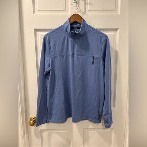 FLX Men’s Urban/Commuter Quarter Zip Long Sleeve Pullover Size Large Blue EUC